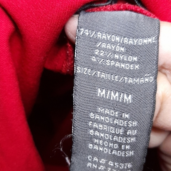 SUZY SHIER WOMENS MEDIUM RED HIGH WAIST SKINNY ANCLE PANTS - Picture 4 of 4